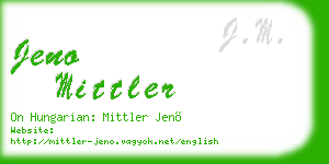 jeno mittler business card